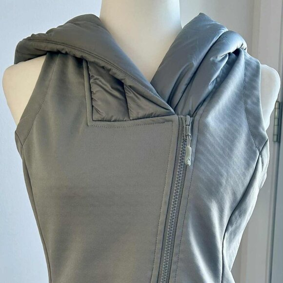 Levelwear Verve Cool Grey Hooded Asymmetric Zip Fleece-Lined Vest – US M - Picture 1 of 11